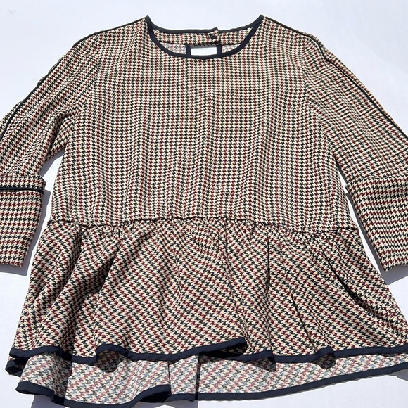 Zara peplum houndstooth top size medium - Picture 1 of 2